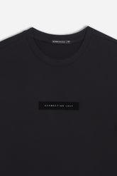T-SHIRT GIROCOLLO STAMPATA MANICA LUNGA NERO